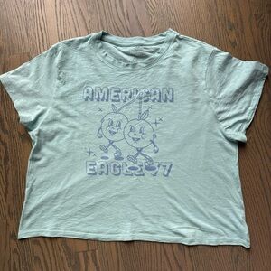 Preowned American Eagle Classic Graphic Tshirt. Gravity Blue. Size: XL